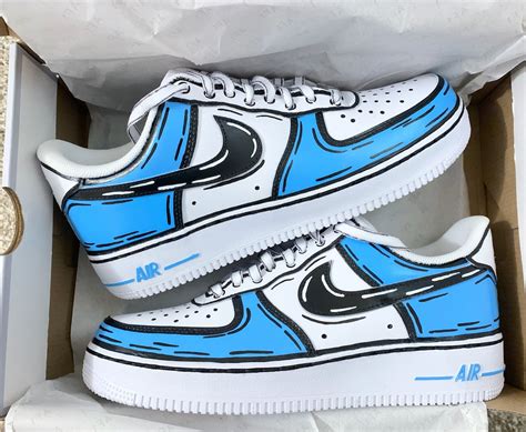 Dessin animé personnalisé Air Force 1 baskets chaussures - Etsy France