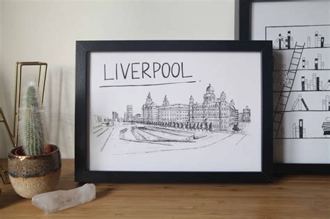 Liverpool Skyline Three Graces Print - The Market Co