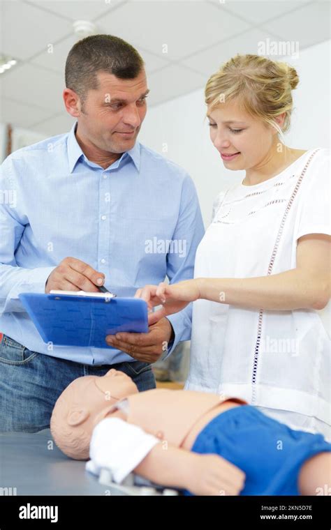 baby cpr dummy first aid training Stock Photo - Alamy