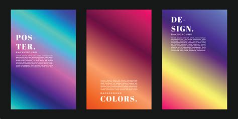 Colorful gradient background template copy space set. Colour gradation backdrop design for ...