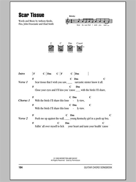 Scar Tissue by Red Hot Chili Peppers - Guitar Chords/Lyrics - Guitar ...