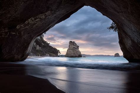 3840x2160px, 4K free download | Cathedral Cove, New Zealand, beach, new ...