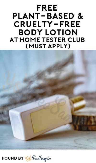 FREE Plant-Based & Cruelty-Free Body Lotion At Home Tester Club (Must ...