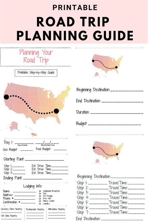 FREE Printable Road Trip Planning Guide | Road trip planner, Trip ...