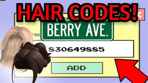 HAIR CODES For Berry Avenue! *berry avenue codes hair* - YouTube