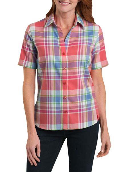 Short Sleeve Plaid Shirt | Womens Tops | Dickies