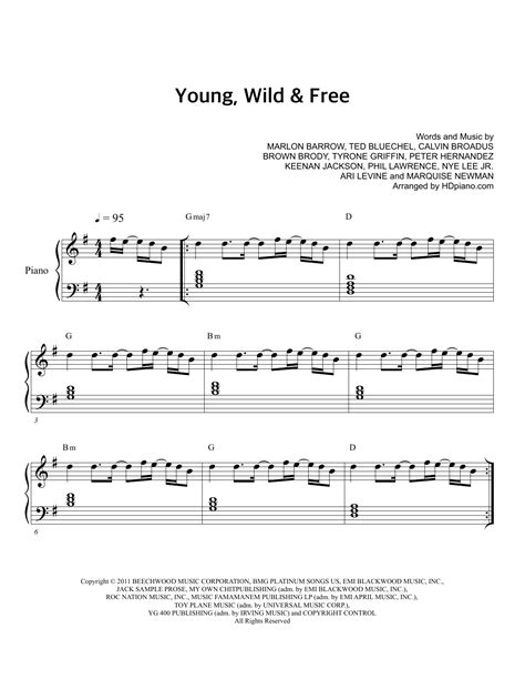 Young, Wild, and Free | Sheet Music Direct