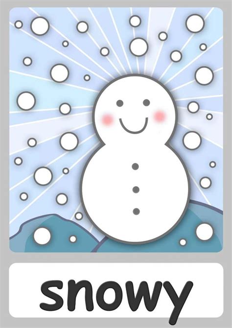 snowy-flashcard | Weather activities preschool, Flashcards for toddlers, Weather for kids