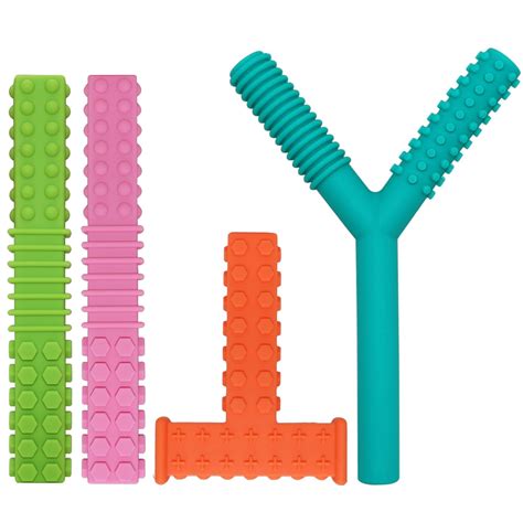 Amazon.com : Sensory Chew Toys for Autistic Children, 4 Pack Silicone ...