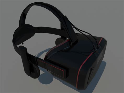 VR Headset 3D Model Black Red - Realtime - 3D Models World