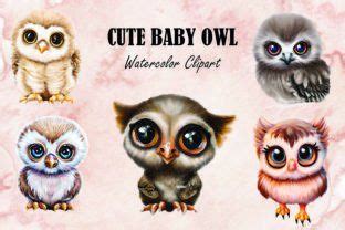Cute Baby Owl Watercolor Clipart Graphic by Mappingz · Creative Fabrica | Cute baby owl, Owl ...