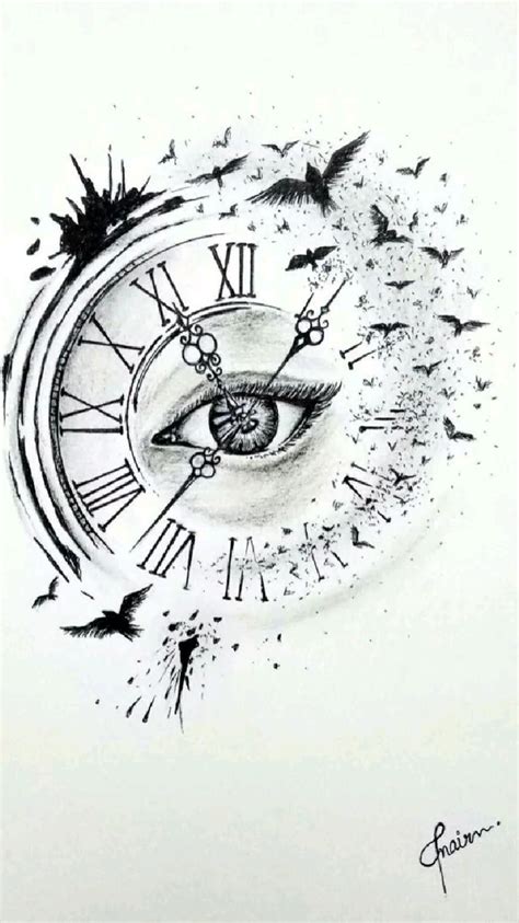 Realistic Broken Clock Tattoo - Printable Calendars AT A GLANCE