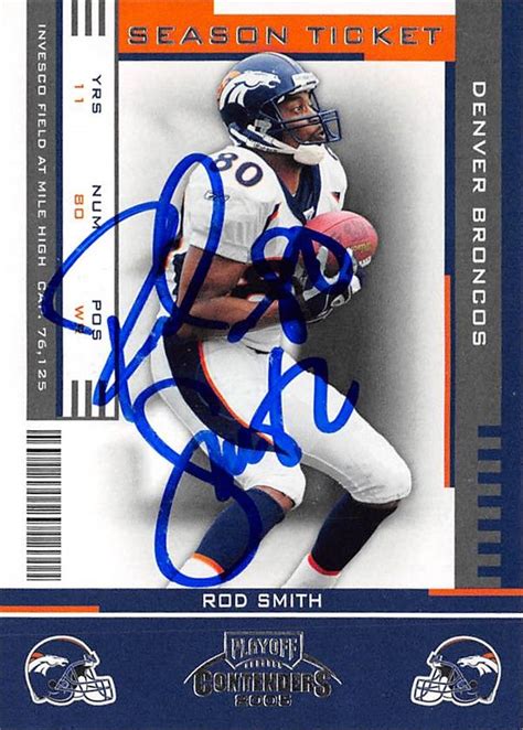 Rod Smith autographed Football Card (Denver Broncos) 2005 Playoff ...