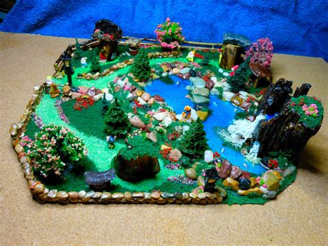 Fairy Land Diorama-OOAK-Fairy Pond/Houses/Polymer Clay | Etsy