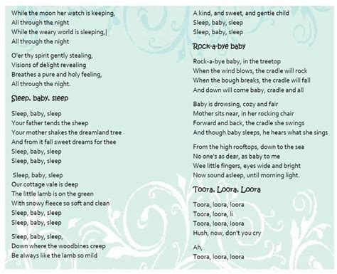 Baby Songs Cheat Sheet Booklet Lyrics for Lullabies. To | Etsy Baby Lyrics, Baby Songs, Rock A ...