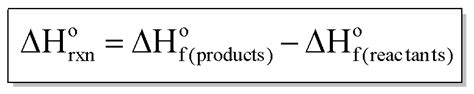 Enthalpy Of Formation Equation