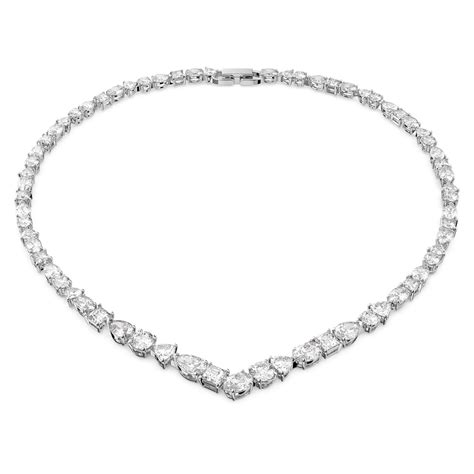 【ーンメッキ】 Swarovski Tennis Deluxe All-Around Tennis -Necklace with Clear ...