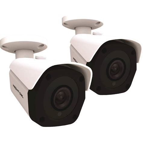 Night Owl Indoor/Outdoor 4K Wired Network Surveillance Cameras (2-Pack) Black/White CAM-2PK-IC8 ...