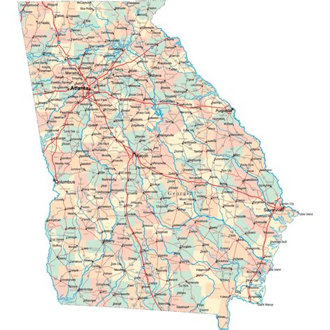 Georgia Road Map - GA Road Map - Georgia Highway Map