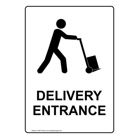 Portrait Delivery Entrance Sign With Symbol NHEP-14342