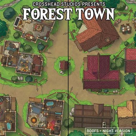 Map Pack Vol 8 - Forest Town | Roll20 Marketplace: Digital goods for ...