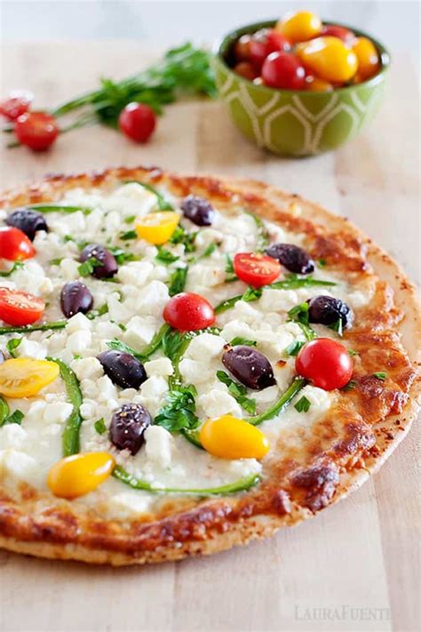 Greek Pizza Recipe (and Video) | Laura Fuentes