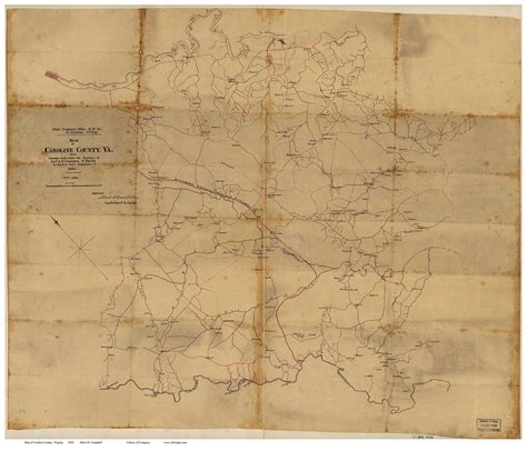 Caroline County Virginia 1862 - Old Map Reprint - OLD MAPS