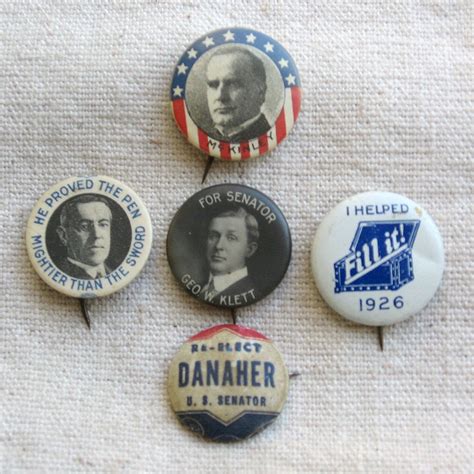 Set of Antique Political Campaign Buttons by MarlinspikeChandlery