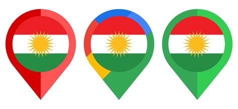 flat map marker icon with iraqi kurdistan flag isolated on white background 6448231 Vector Art ...