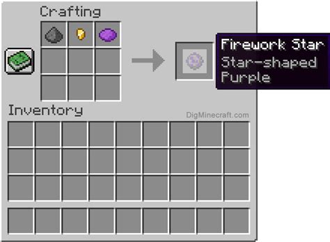 How to make a Purple Star-Shaped Firework Star in Minecraft