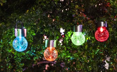 Amazon.com : JEERUI Hanging Solar Ball Lights, 4 pack Auto Multi-Color Changing Cracked Glass ...