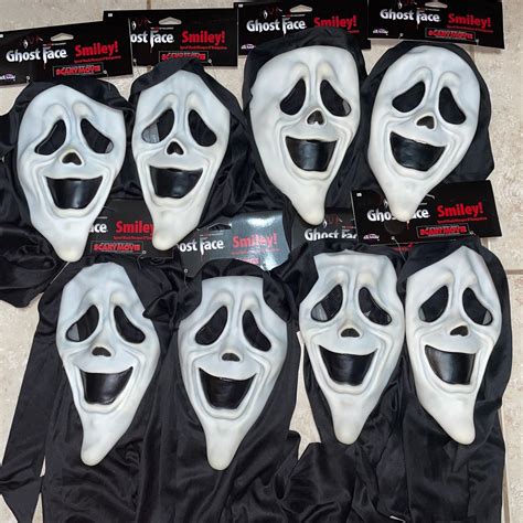 Scary Movie Smiley Ghost Face With Shroud Costume Mask With flaws NWT - Etsy