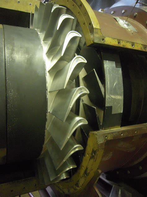 The rotor blade assembly in the large scale Axial Flow Turbine research Facility AFTRF. The ...