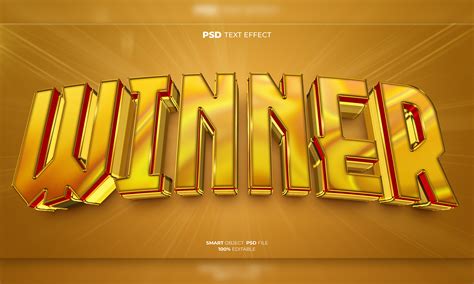 Winner 3D Editable Text Effect Graphic by Hello Muh · Creative Fabrica