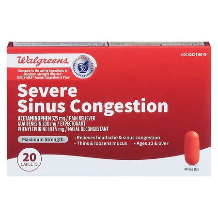 Walgreens Maximum Strength Severe Sinus Congestion Caplets | Walgreens