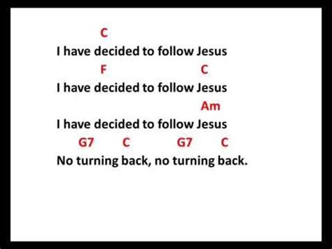 "I have decided to follow Jesus" - ukulele chords & lyrics - YouTube