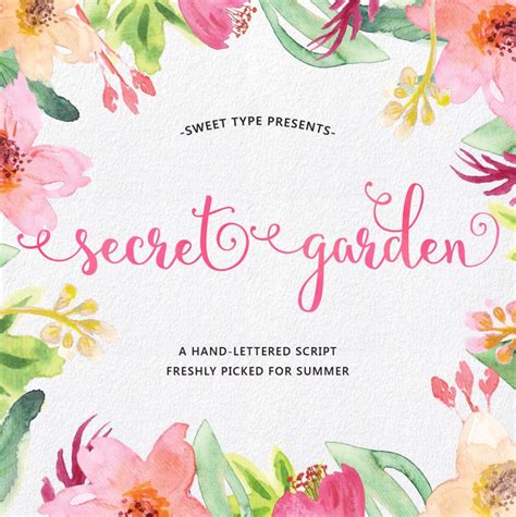 Secret Garden Hand-lettered Script Calligraphy Cursive Font | Etsy ...