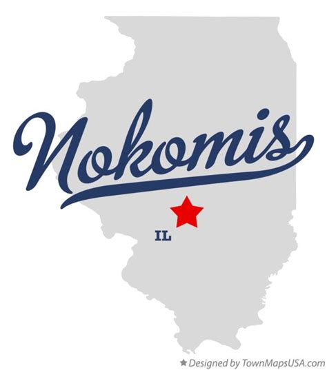 Map of Nokomis, IL, Illinois