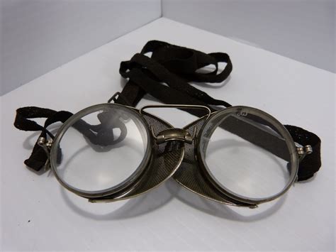 Antique Adjustoglas Safety Glasses Foldable Side Shields - Kiwanis Marketplace