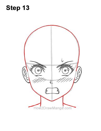 Anime Mad Face Drawing - How To Draw Anime Or Manga Faces 15 Steps With ...