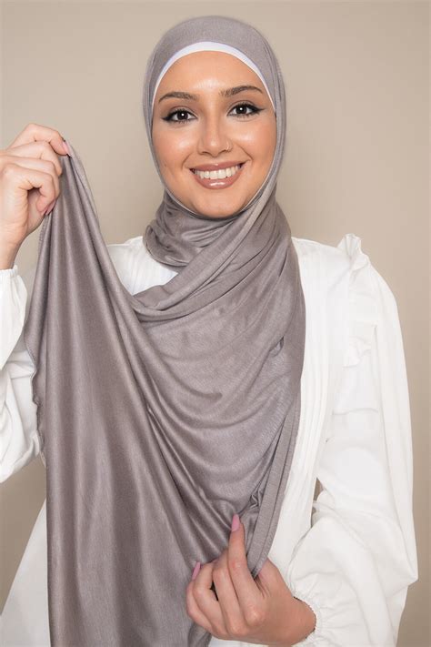 Premium Jersey Hijab in Smoky Beige Scarf | LUXY HIJAB