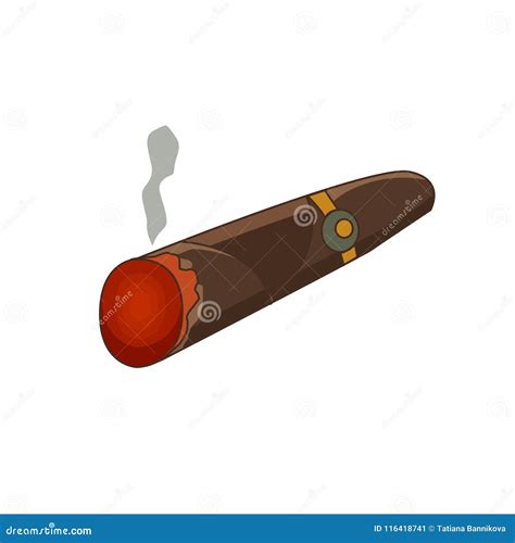 Vector Illustration of a Cigar. Cartoon Style Stock Vector - Illustration of poster, wild: 116418741