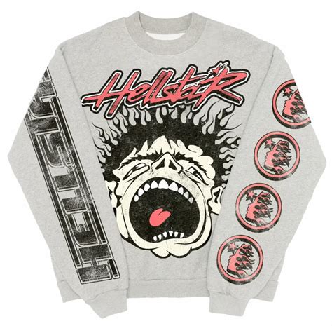 Hellstar Crewneck Sweatshirt Heather Grey | WHAT’S ON THE STAR?