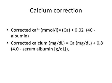 Corrected Calcium For Low Albumin