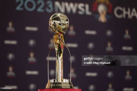 The NWSL Championship trophy is displayed during press conferences at... News Photo - Getty Images