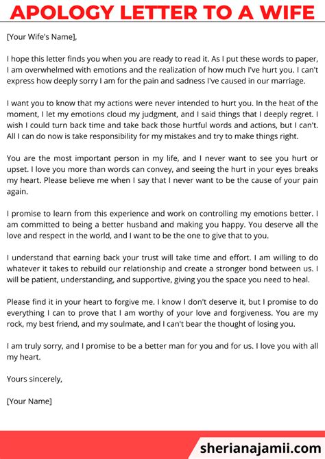 10+ Heartfelt Apology Letter To A Wife [2024] | Sheria Na Jamii