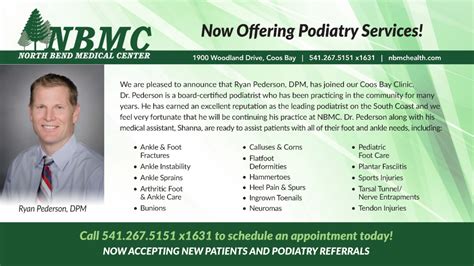 Now Offering Podiatry Services | North Bend Medical Center