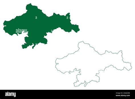 Ganderbal district (Jammu and Kashmir union territory, Republic of India) map vector ...