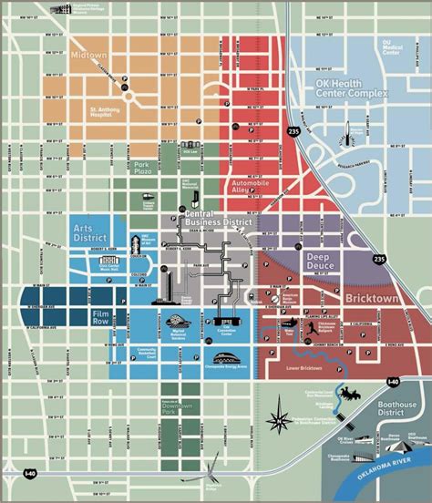 Oklahoma City downtown map - Ontheworldmap.com