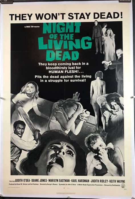 NIGHT OF THE LIVING DEAD, Original Vintage George A. Romero Horror Movie Poster - Original ...